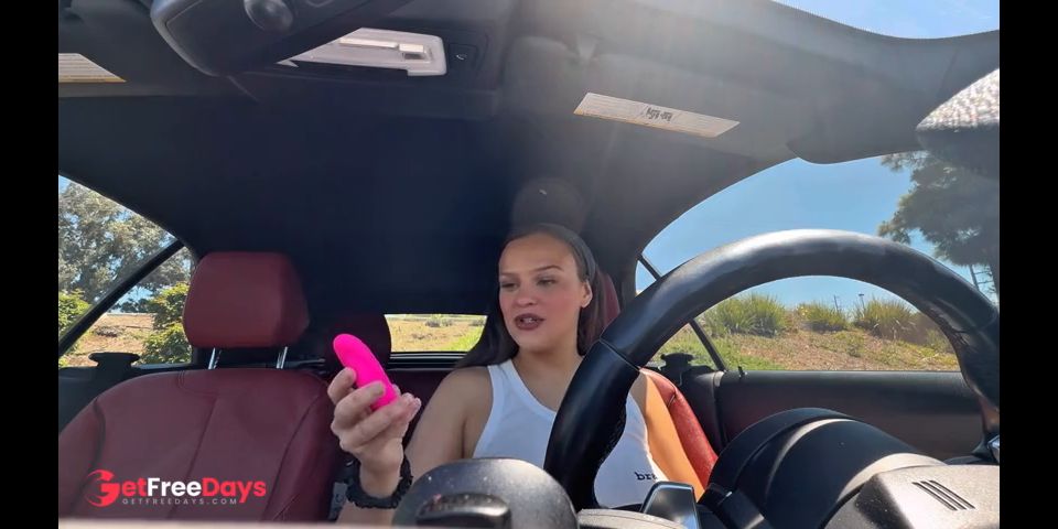 Using My Remote Controlled Vibrator in The Starbucks Drive Thru And Cumming