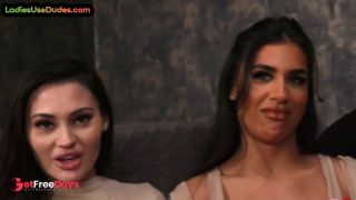 Femdom strapon dominas group and fuck