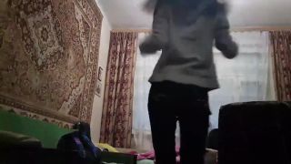 Cute amateur girl strip teasing and playing on webcam