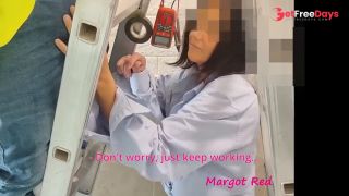 While I work, the clients wife sucks my cock Amazing surprise betrayal