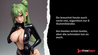 deine Herrin lsst dich als Gummischwanz fr Sie abspritzen