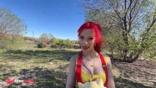Outside Pokemon Battle Ash and Misty gets Hot an Wet