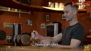 Young Girl And Boyfriends Daddy Embark Sensual Sex In Bar - Ana Rose