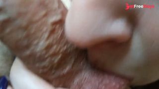 A thick dick is better than a lollipop. Blowjob and ball sucking from step sister