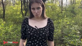 Risky masturbation in a public park with a guy on a video call