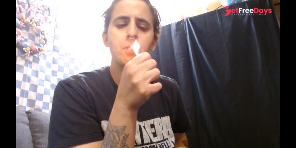 Hot Short Hair Lesbian Smoking