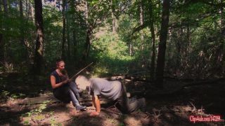 clip 24 THE ENSLAVED WOODSMAN- LICK MY MUDDY RIDING BOOTS on fetish porn soles fetish