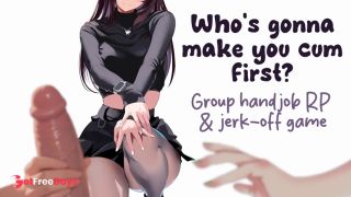 One Guy vs. 5 Women Taking Turns Stroking His Dick  Jerk-Off Game with Wet Sounds and Whispering