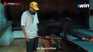 My Nerdy Stepson Pipeboy Teaches Me how to Play Pool and I Swallow His Cum. I...