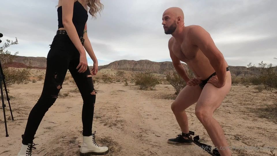 First Ball Busting Kicking Session On My Crush Out In The Desert..