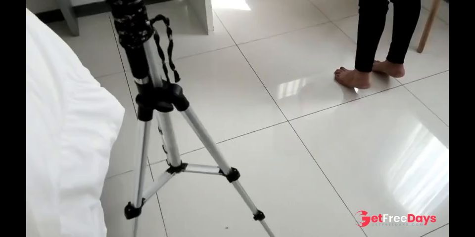 Big cock t,r,v fucks me with my thong on and barefoot, busty and big ass Latina brunette