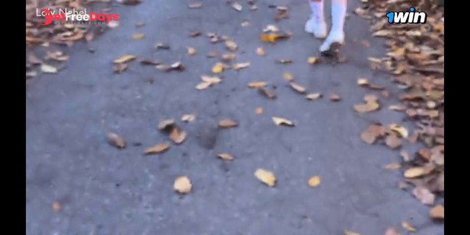 First Controlled Her Sex Toy in Public and then Creampied Her Pussy