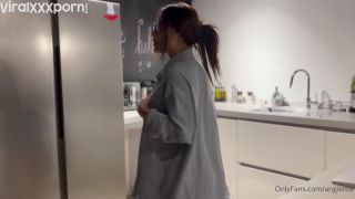 fetish Angiemx OnlyFans video with Kitchen Strip Tease and dildo rides Angiemx