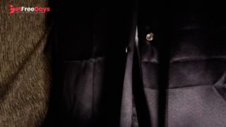 Gloryhole - Cuckold husband watches as wife pleasures a man though the curtain, Husband eats cum