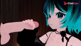 Сосет член и ебтся через дырку в стене VR