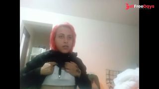 Goth Girl Playing With Her Boobs