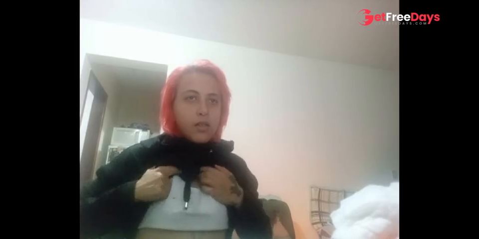 Goth Girl Playing With Her Boobs