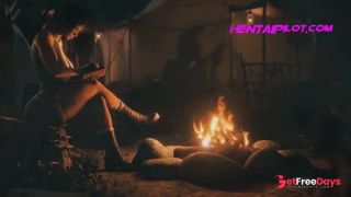 Tomb Raider Lara Gets The Biggest Futa Cock From The Camp - 3D Animation